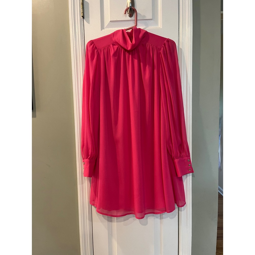 Crosby by Mollie Burch Camellia Carter Dress Hot Pink Tie Back Mini XS‎ NEW b4